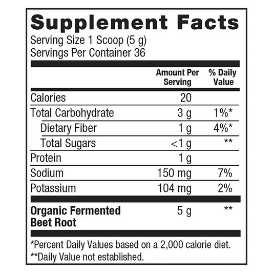 PlantFusion organic and fermented beet powder package 6.34 oz on a white background