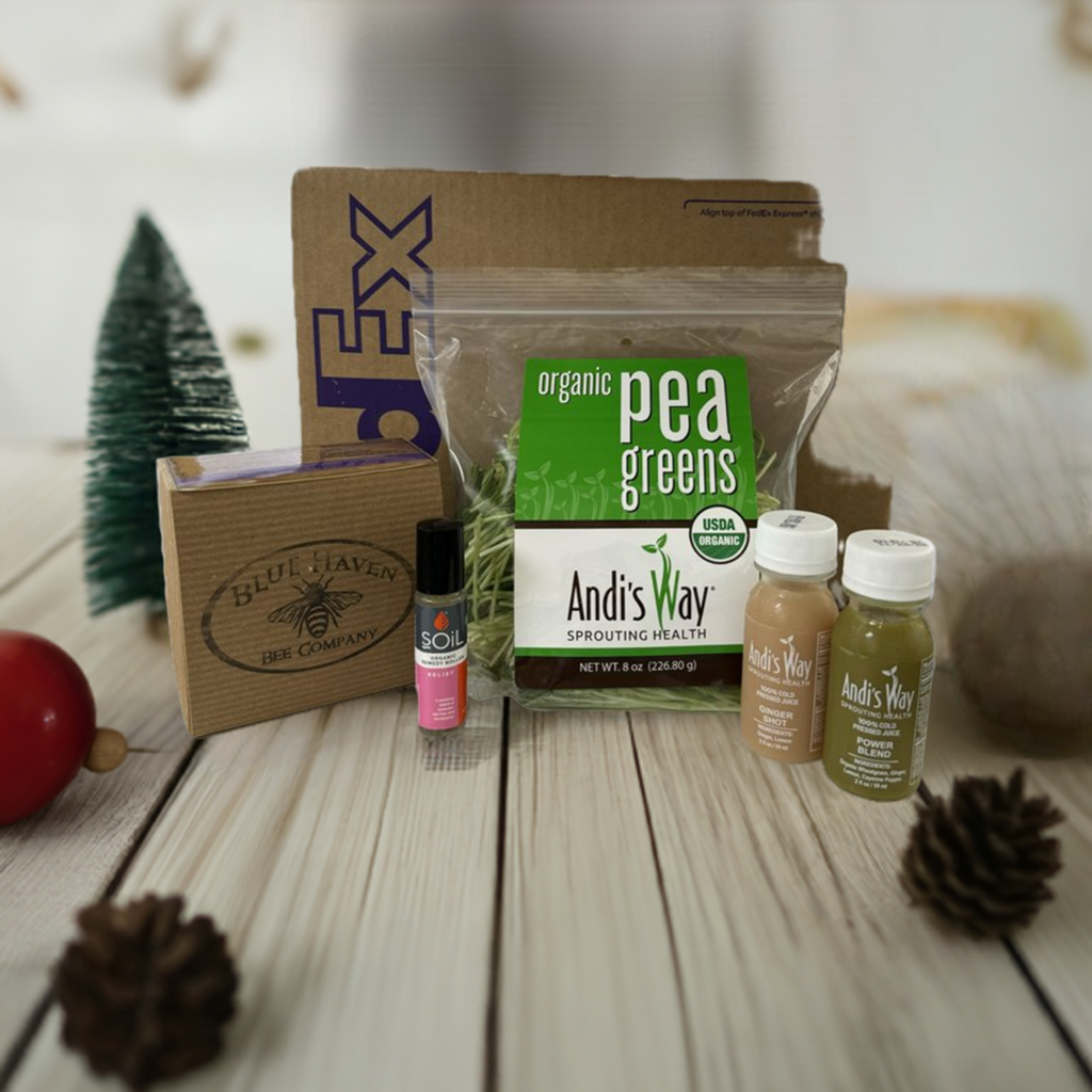 Holiday Wellness Box: Fresh Organic Greens & Wellness Gifts - Perfect Christmas Present with Free Shipping!