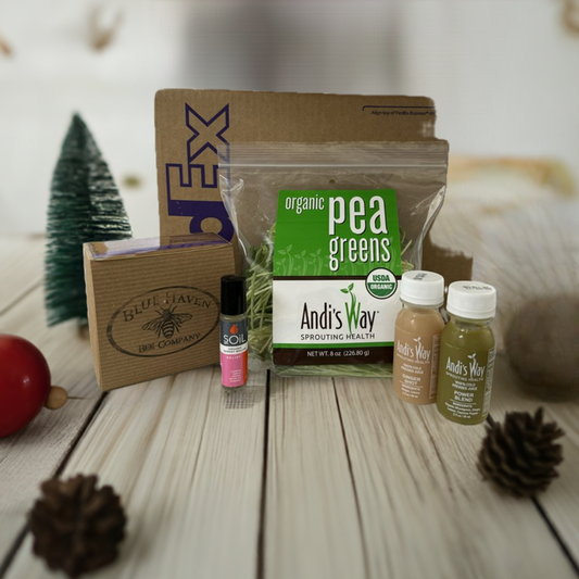 Holiday Wellness Box: Fresh Organic Greens & Wellness Gifts - Perfect Christmas Present with Free Shipping!