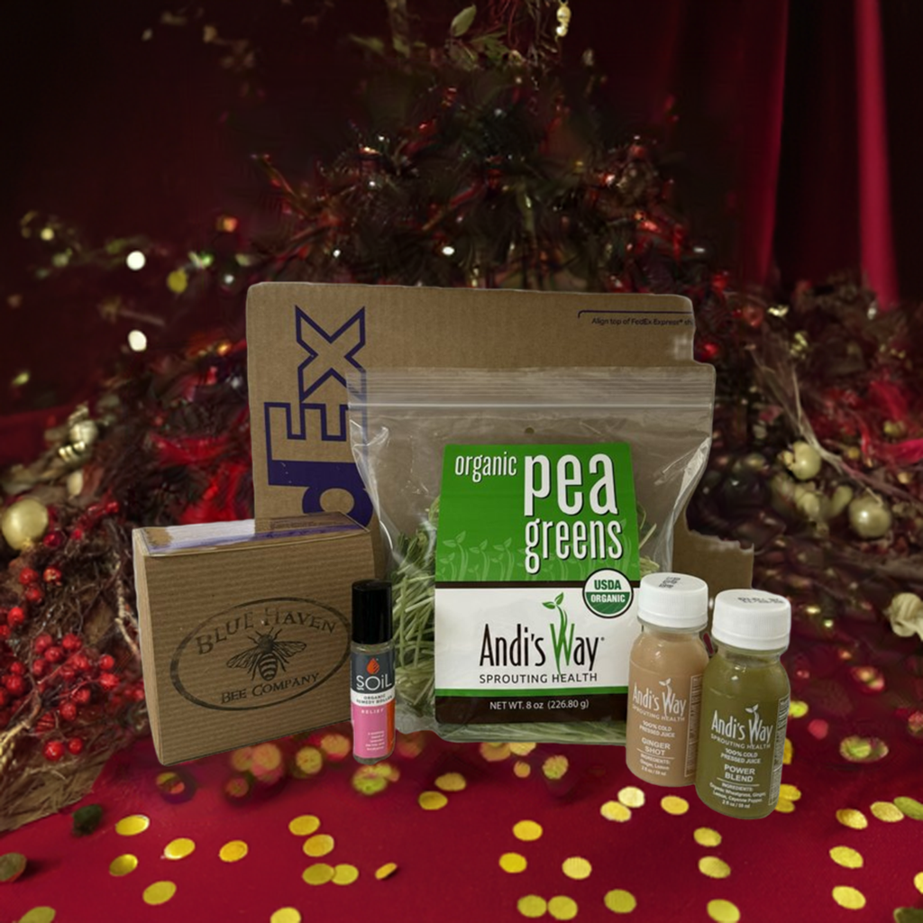 Holiday Wellness Box: Fresh Organic Greens & Wellness Gifts - Perfect Christmas Present with Free Shipping!