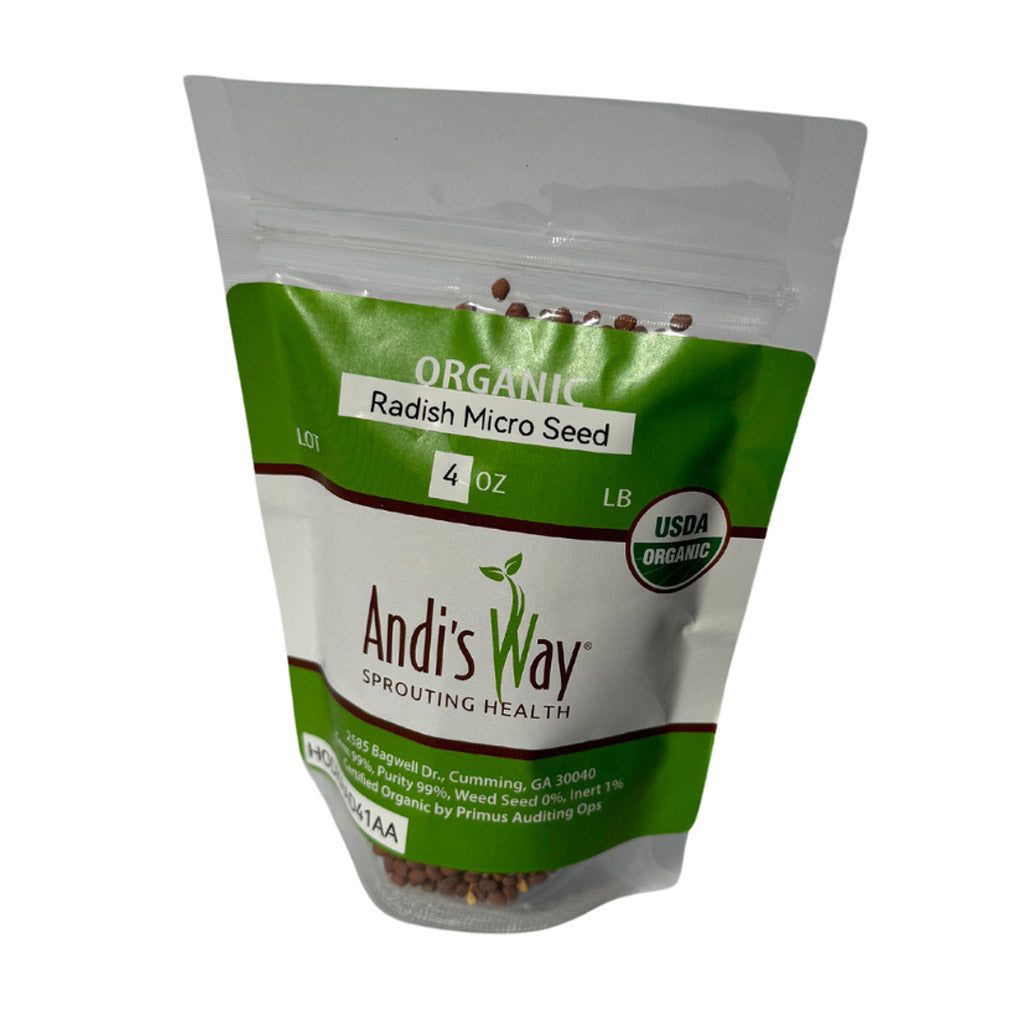 Organic Radish Micro Seeds 4OZ Andisway