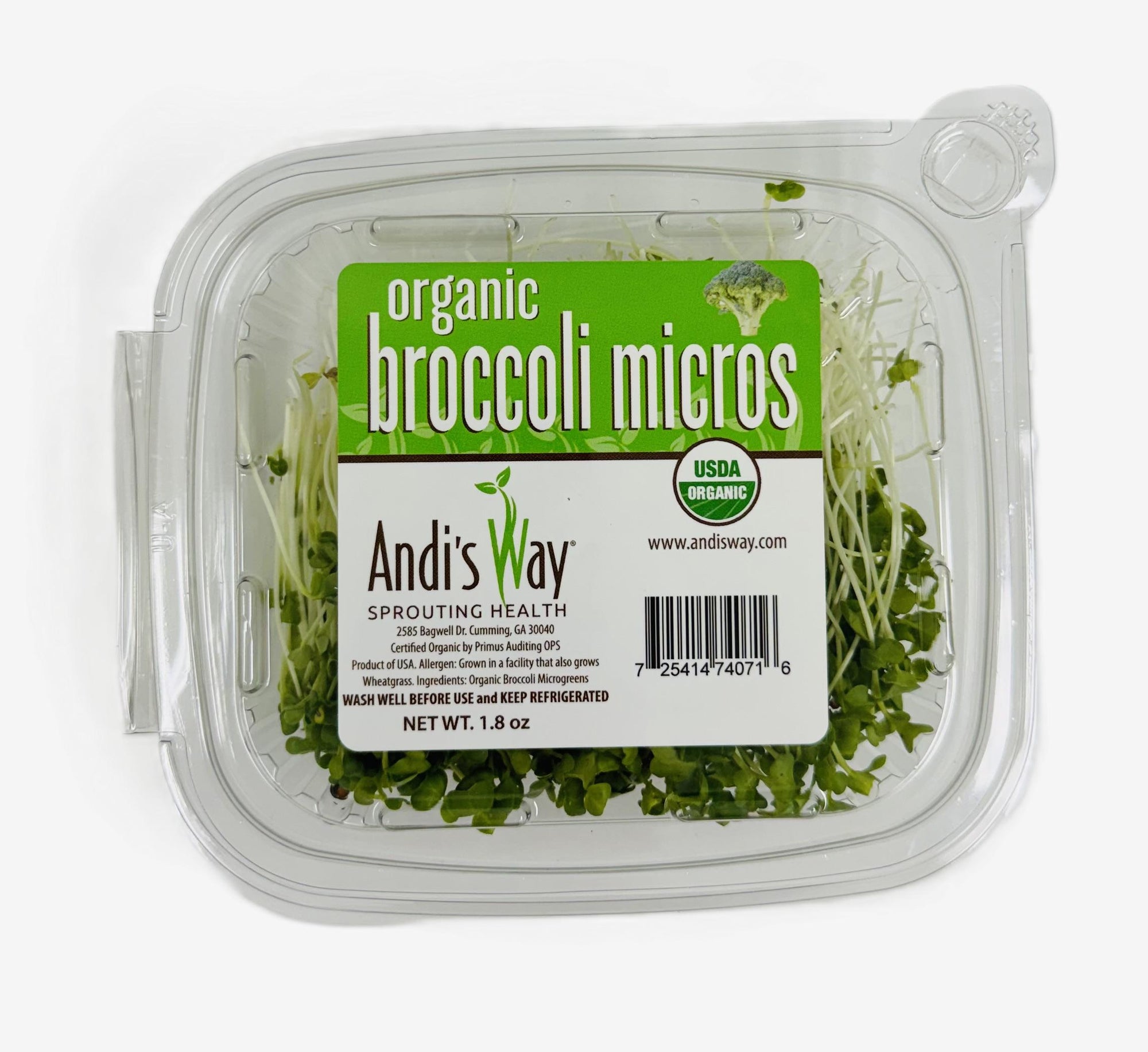 Broccoli Microgreens - Fresh cut Organic 1.8 oz