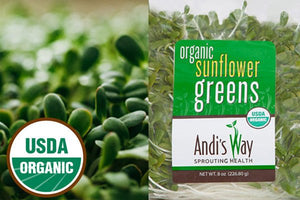 
                  
                    Load image into Gallery viewer, Fresh Organic Sunflower GreensSproutsFresh Organic Sunflower Greens - Andi&#39;s Way
                  
                