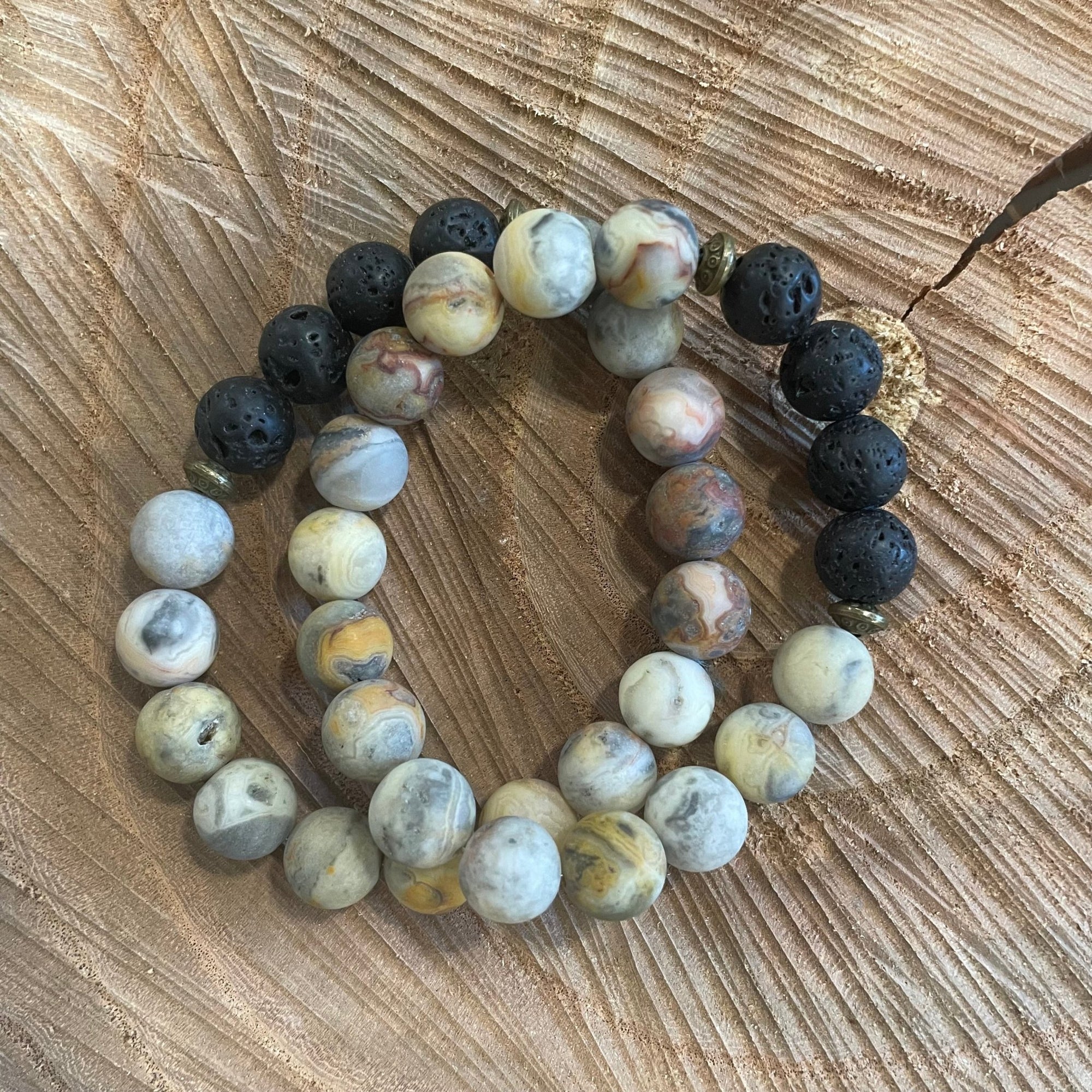 Matte Crazy Lace Agate Diffuser Bracelet for Men or WomenWellnessMatte Crazy Lace Agate Diffuser Bracelet for Men or Women - Andi's Way