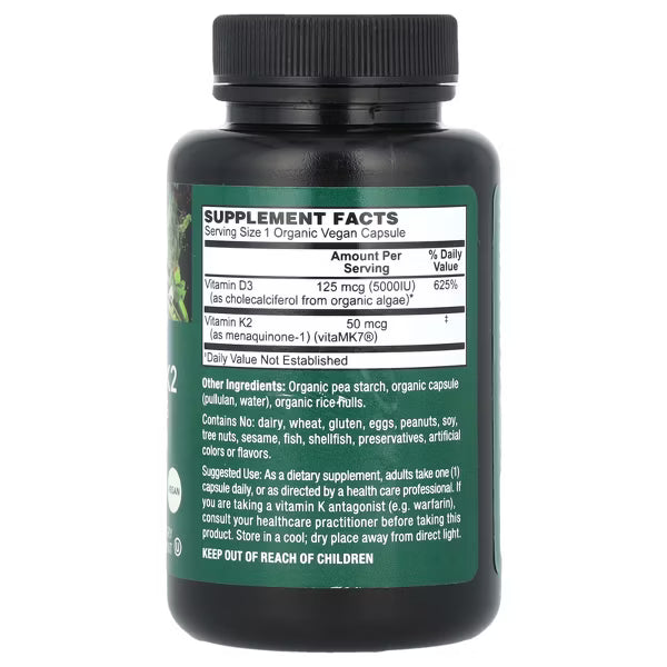 Supplement bottle with green label on a white background